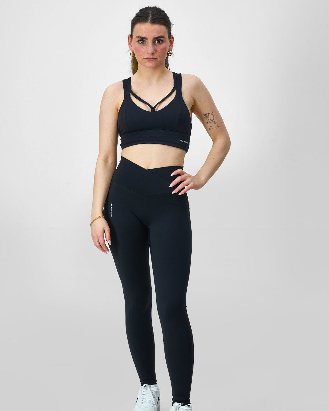 Black, leggings, yoga pants, activewear, fitness pants