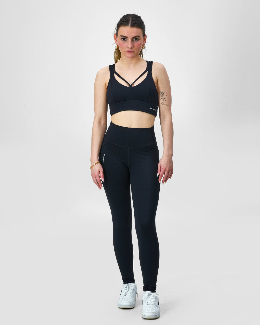 Black, leggings, yoga pants, activewear, fitness pants